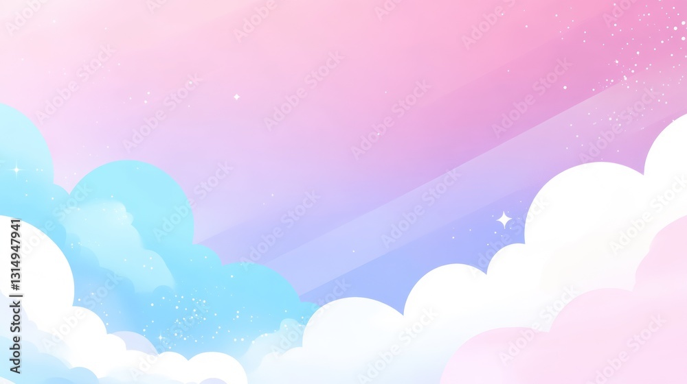 Pastel Sky Background with Clouds Stars and Soft Color Gradient Pastel Sky Background with Clouds Stars and Soft Color Gradient