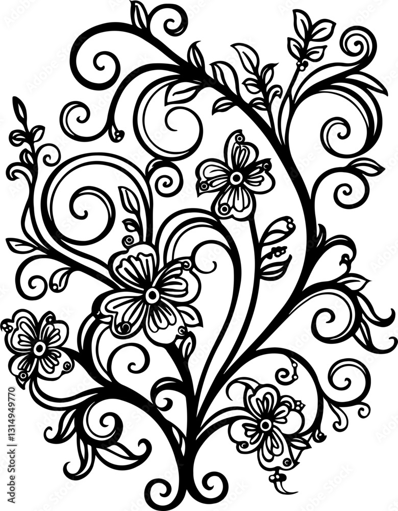 patterned swirls and flowers pages, coloring page, pattern, seamless, floral, flower, vector, wallpaper, design, art, illustration, texture, vintage, decoration, ornament, leaf, flowers, nature, black patterned swirls and flowers pages, coloring page, pattern, seamless, floral, flower, vector, wallpaper, design, art, illustration, texture, vintage, decoration, ornament, leaf, flowers, nature, black