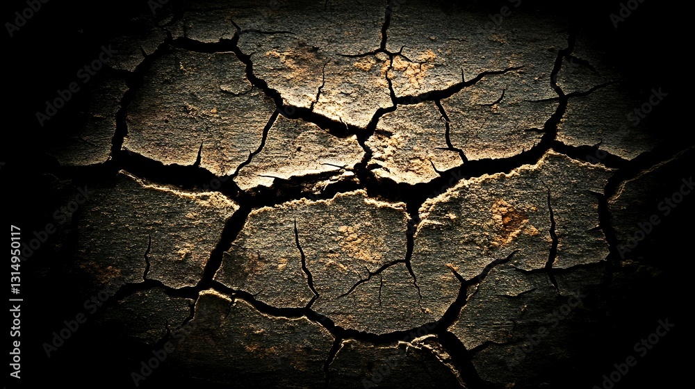 Obraz premium Dark grunge textured background with a distressed cracked surface giving an aged and moody effect