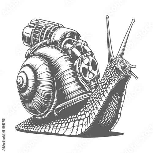 Snail Turbo – Futuristic Mechanical Snail with Turbo Engine Body