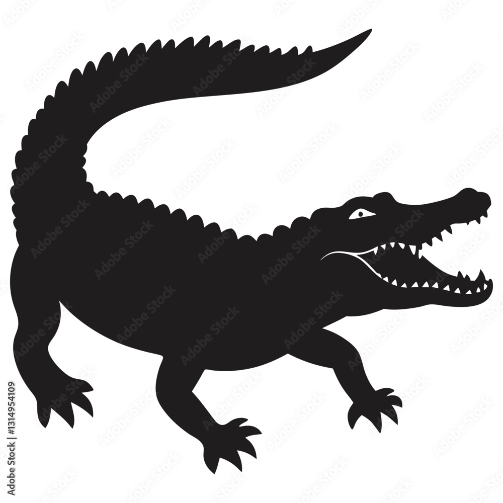 Obraz premium crocodile silhouette vector art