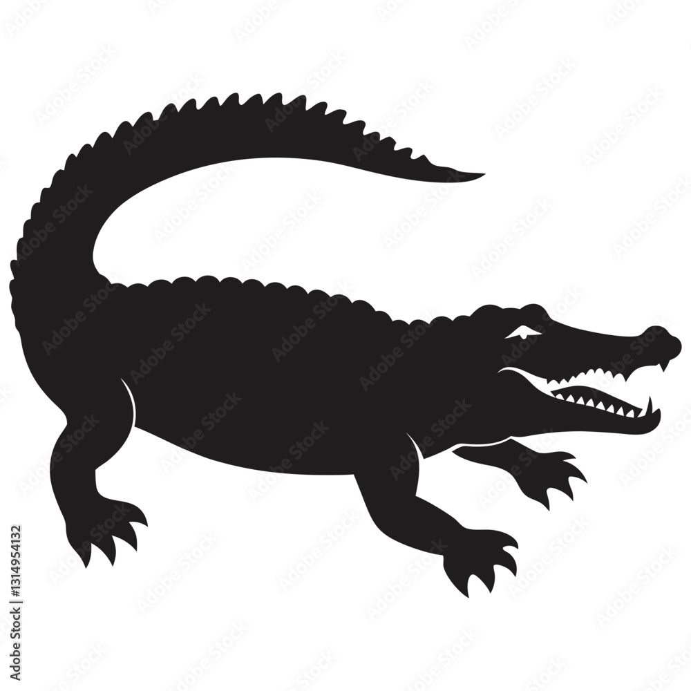 Obraz premium crocodile silhouette vector art