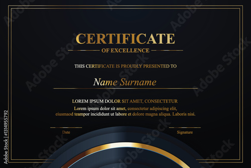 Gold-accented Excellence Certificate Template