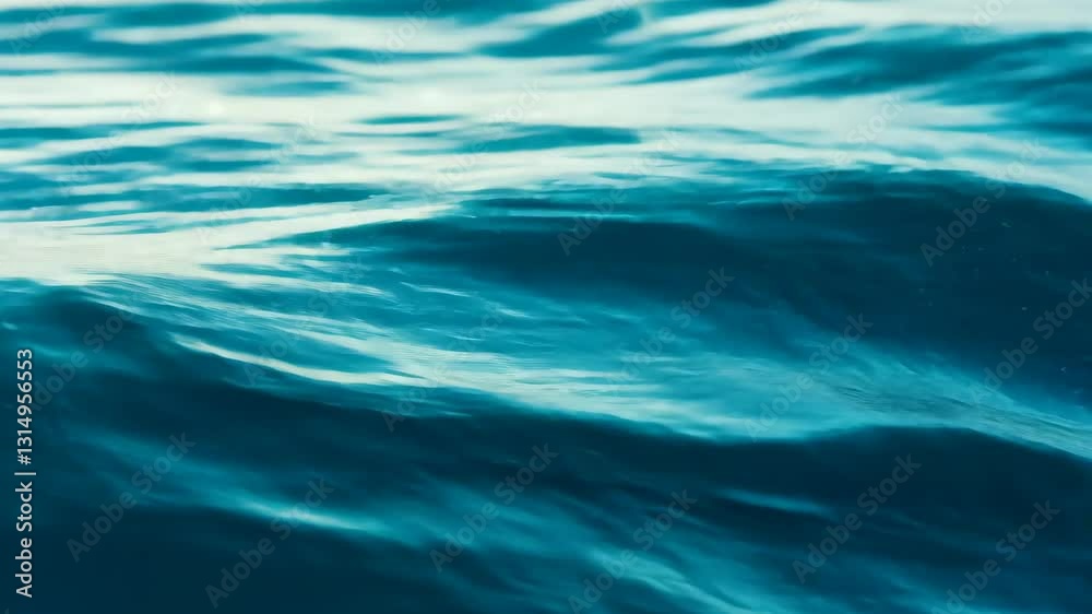 Calm blue ocean waves gently rolling under a clear sky during daylight hours near the shore