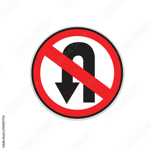No U-turn sign symbol on white background. Vector Ilustration Free Download No U-turn sign symbol on white background. Vector Ilustration - GFXLoad