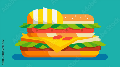 The vibrant flavors of the Cuban sandwiches are matched only by the vibrant colors of the shops decor.. Vector illustration