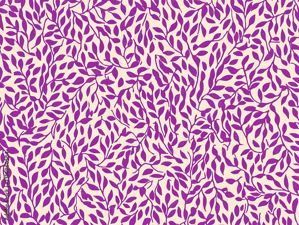 Aesthetic purple foliage repeated pattern with a delicate touch Aesthetic purple foliage repeated pattern with a delicate touch