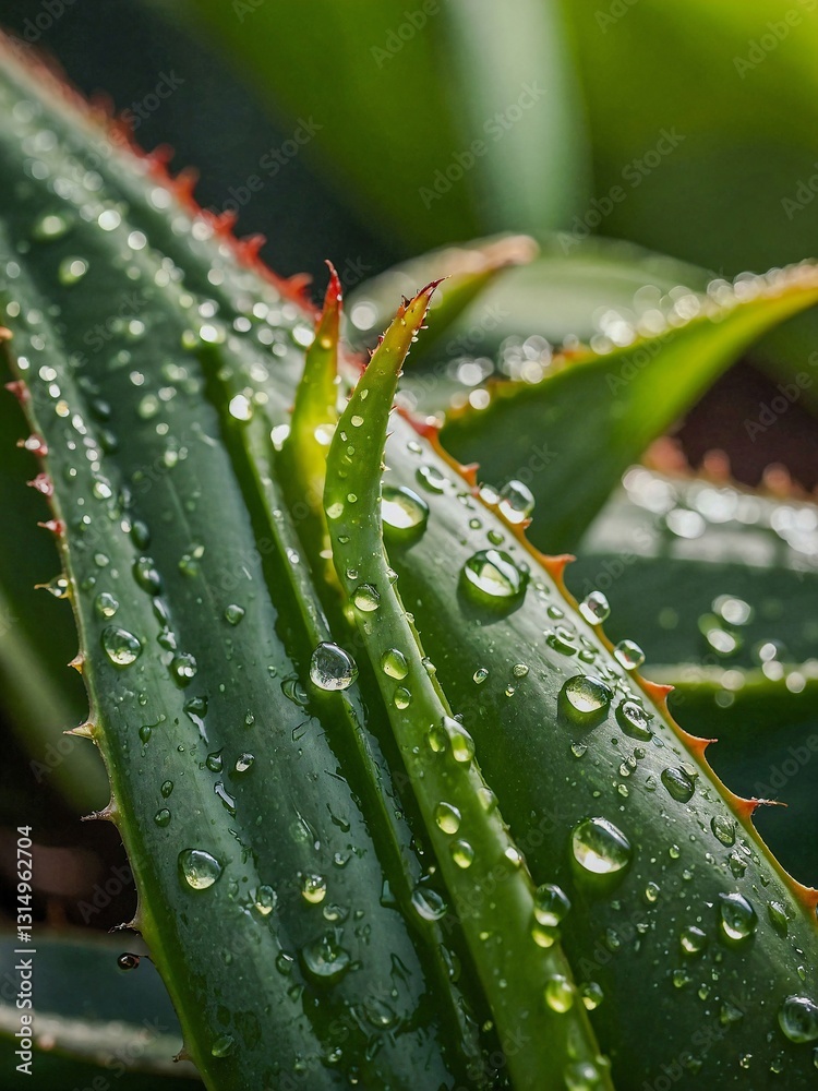 Aloe vera leaf highlighting its beauty, ideal for skincare. Aloe vera leaf highlighting its beauty, ideal for skincare.