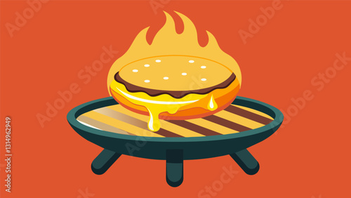 The sound of sizzling as a baleada is p on the grill heating up the cheese and melting it into a gooey perfection.. Vector illustration
