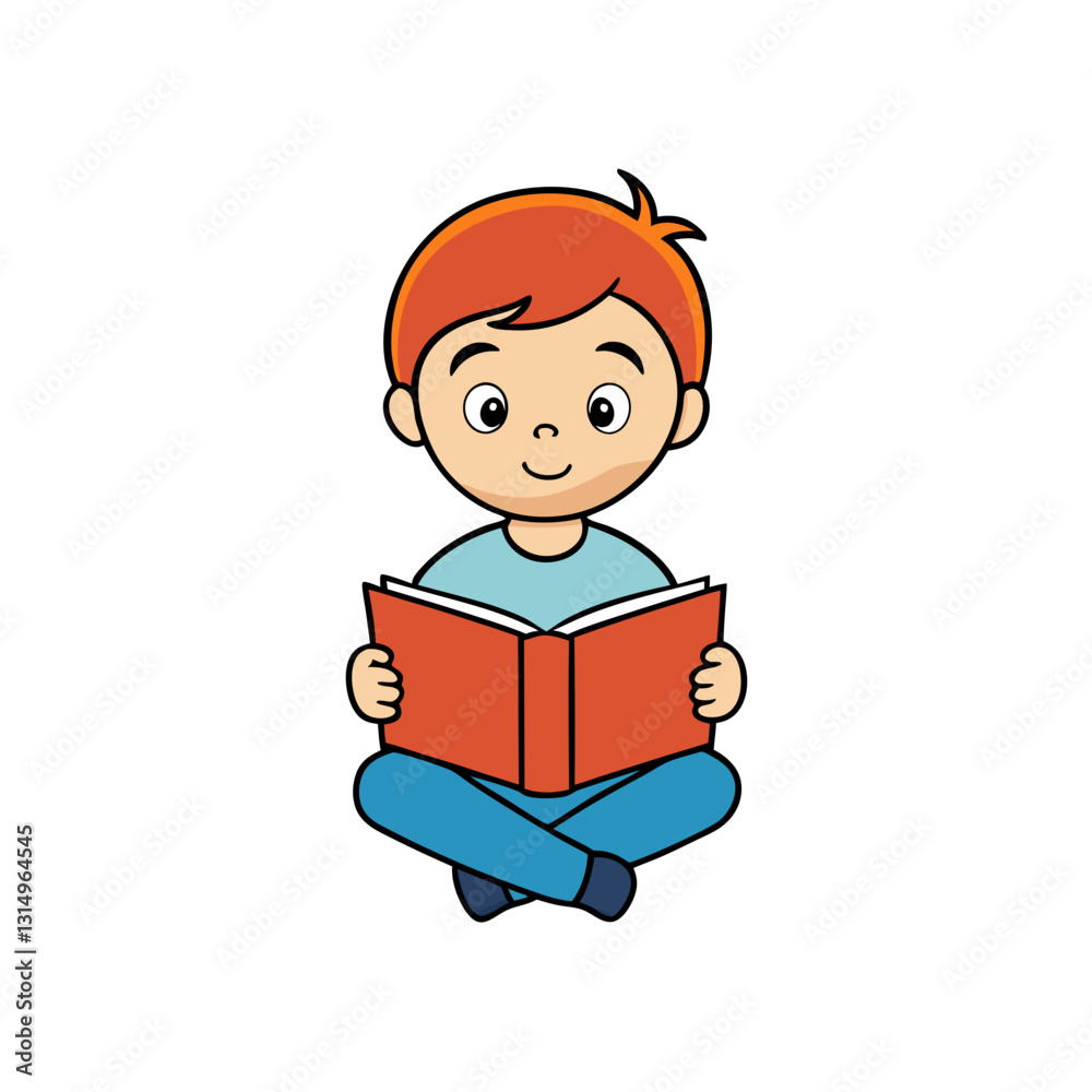 boy reading a book