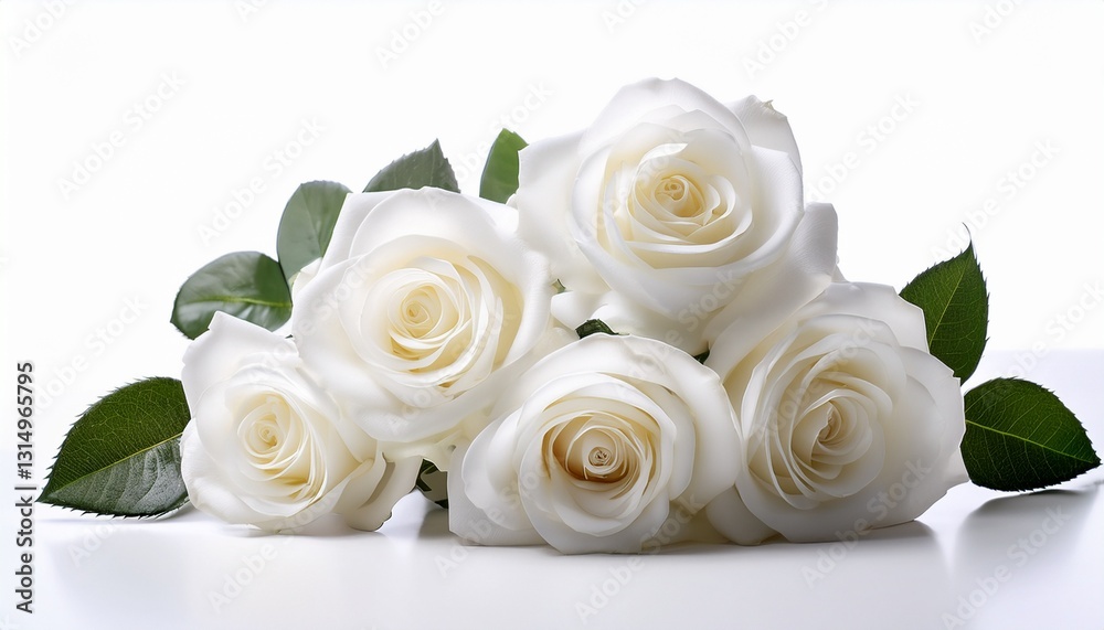 Obraz premium white roses on white background
