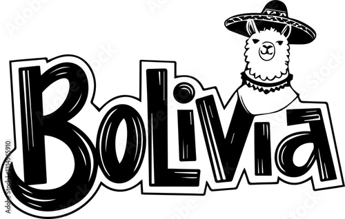 Funny Bolivia Llama Sticker.