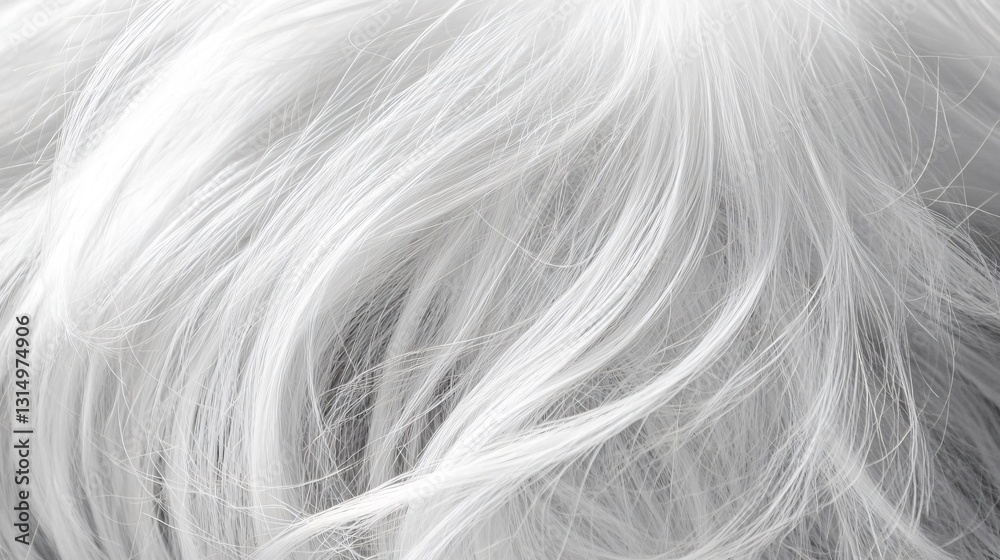Fototapeta premium Detailed Close-up of White Wig Hairs