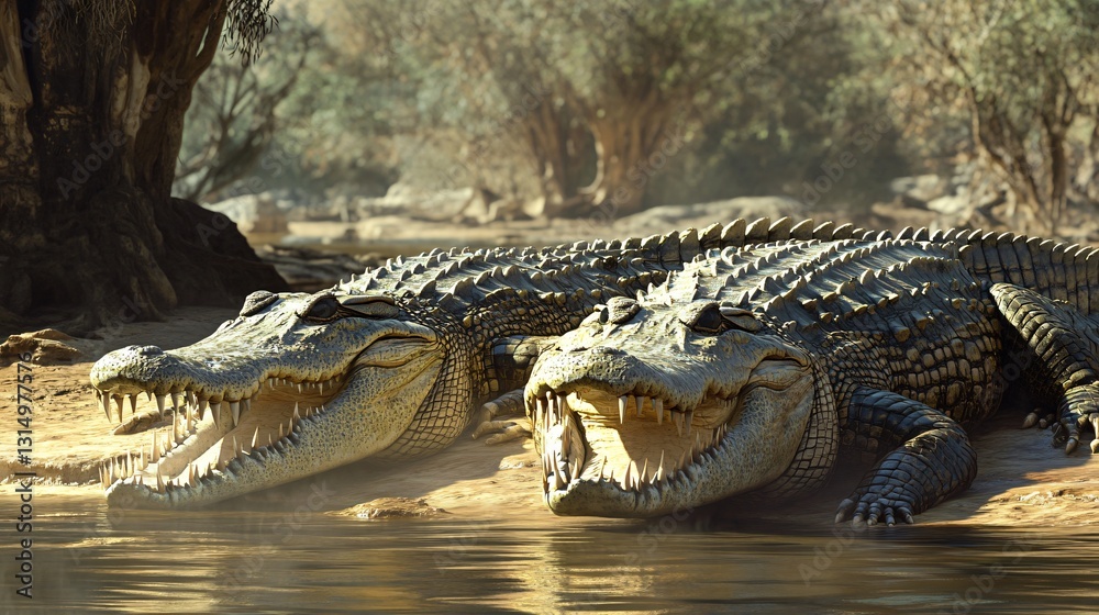 Obraz premium Wild Crocodiles in Natural Habitat