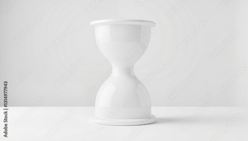 Elegant hourglass sculpture on minimalist surface, timeless design Elegant hourglass sculpture on minimalist surface, timeless design