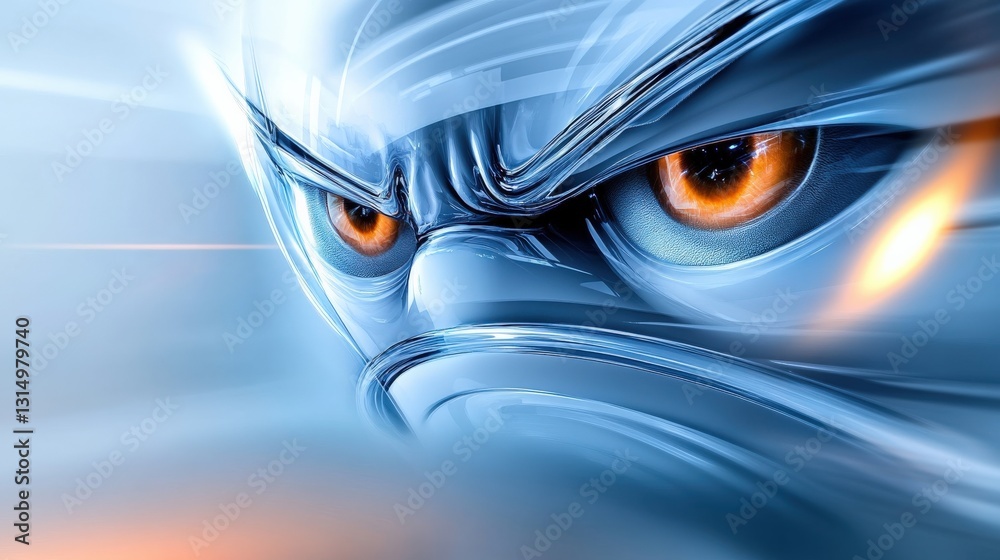 Dynamic fury aggressive blue character digital realm illustration futuristic environment close-up view emotion Dynamic fury aggressive blue character digital realm illustration futuristic environment close-up view emotion