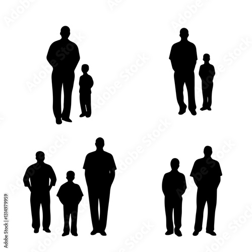 Silhouette of a father standing with his child, representing protection and wisdom. A father plays a key role in guidance, offering support, love, and responsibility in shaping the next generation