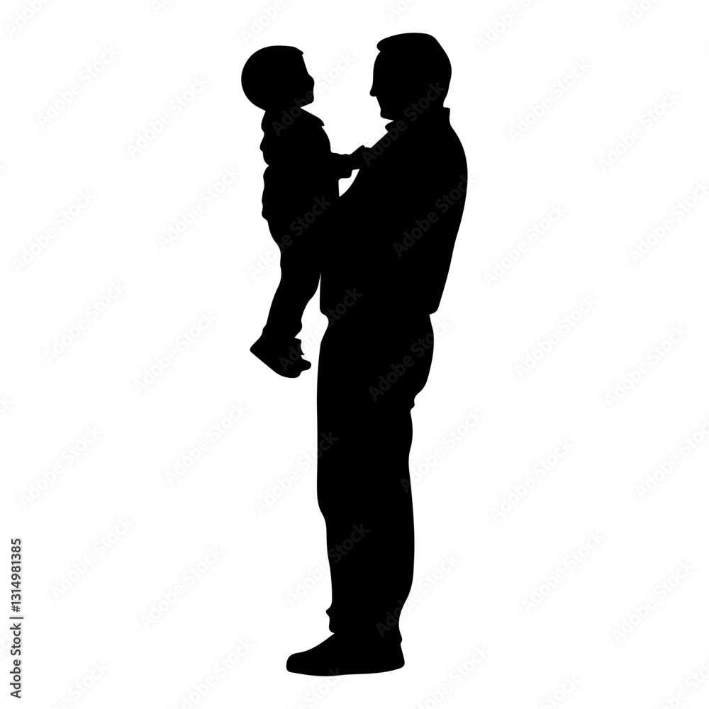 Silhouette of father holding baby, symbolizing deep love and connection. Genuine love nurtures trust, strengthens emotional bonds, and creates a lifelong foundation of warmth and care. Love concept Silhouette of father holding baby, symbolizing deep love and connection. Genuine love nurtures trust, strengthens emotional bonds, and creates a lifelong foundation of warmth and care. Love concept