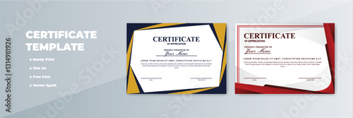 Modern A4 certificate templates design, ready print, gray background