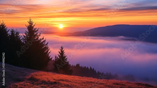 Majestic Sunset in Silesian Beskid