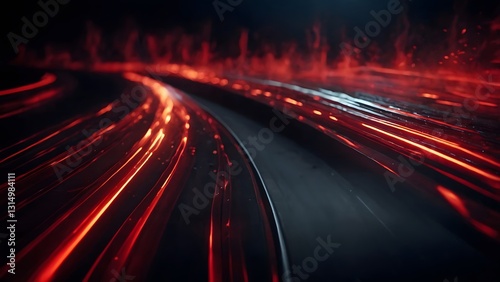 Moving Lights Create Abstract Patterns on a Dark Surface in a Dynamic Display