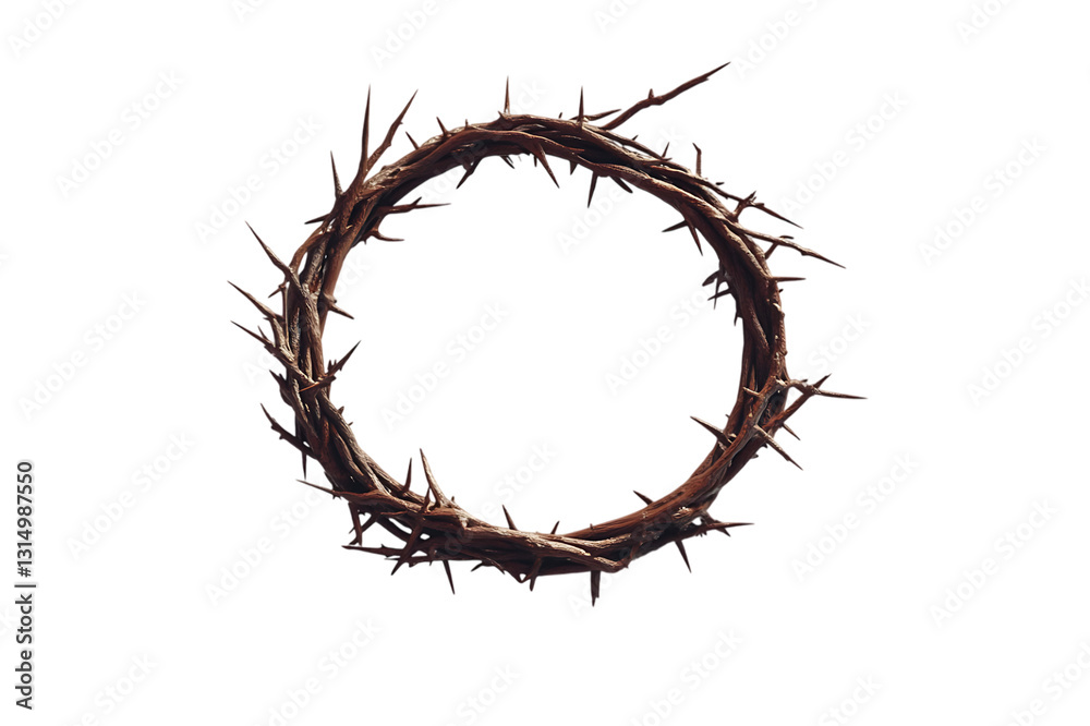 Fototapeta premium Crown of thorns in circular shape, symbolizing Christ's suffering on Good Friday