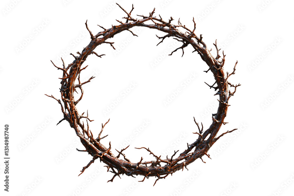 Crown of thorns in circular shape, symbolizing Christ's suffering on Good Friday
