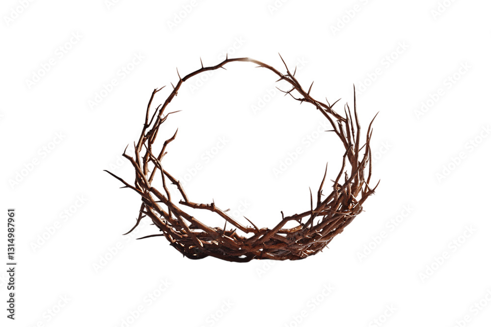 Fototapeta premium Crown of thorns in circular shape, symbolizing Christ's suffering on Good Friday