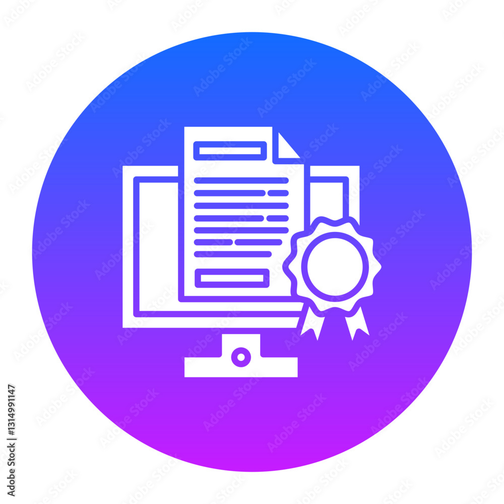 Online Certificate Icon Online Certificate Icon