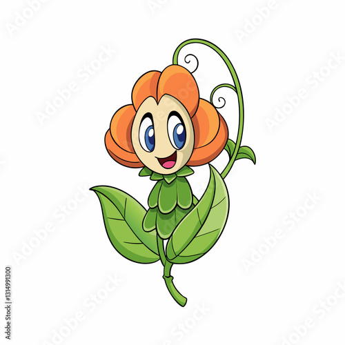 sweet pea flower cartoon vector