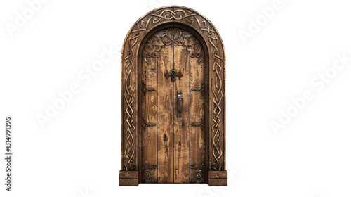 Ornate Door Design on transparent background PNG.
