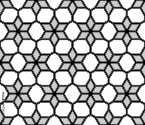 Seamless girih pattern. Girih 6. Traditional Islamic Design. Mosque decoration element. Seamless geometric pattern. Seamless islamic pattern. Background vector illustration. Morocco seamless vector pa