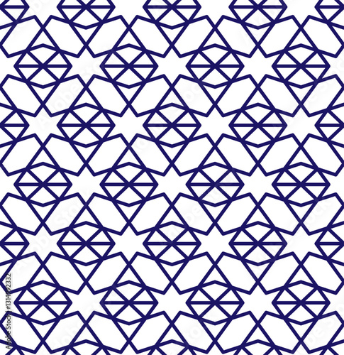 Seamless girih pattern. Girih 6. Traditional Islamic Design. Mosque decoration element. Seamless geometric pattern. Seamless islamic pattern. Background vector illustration. Morocco seamless vector pa