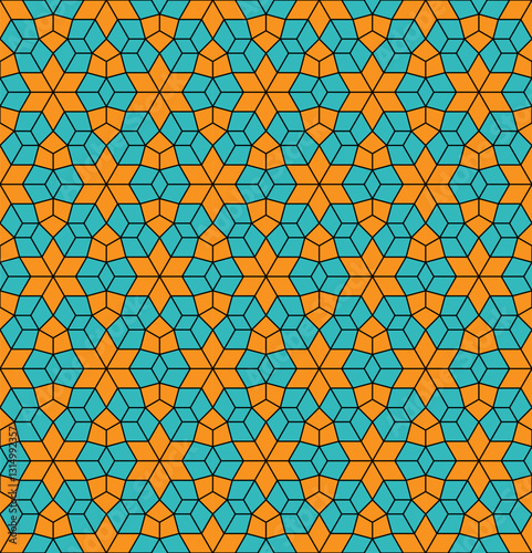 Seamless girih pattern. Girih 6. Traditional Islamic Design. Mosque decoration element. Seamless geometric pattern. Seamless islamic pattern. Background vector illustration. Morocco seamless vector pa