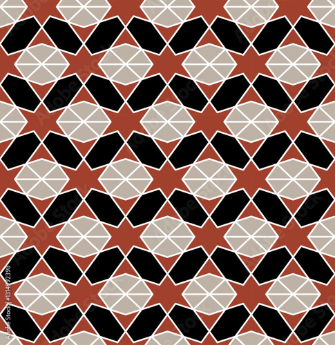 Seamless girih pattern. Girih 6. Traditional Islamic Design. Mosque decoration element. Seamless geometric pattern. Seamless islamic pattern. Background vector illustration. Morocco seamless vector pa