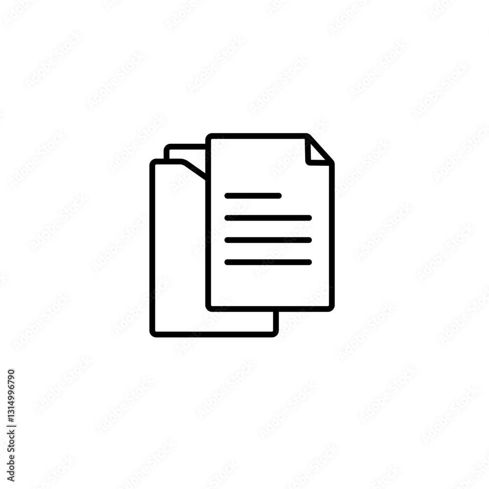 Simple outlined graphic depicting a stack of papers for illustrating documents and file concepts. Simple outlined graphic depicting a stack of papers for illustrating documents and file concepts.