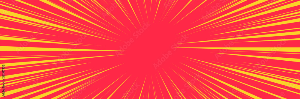 Abstract pop art explosion with vintage comic feel. Classic halftone background with bright streaks and bold speed lines, creating energetic superhero effect.