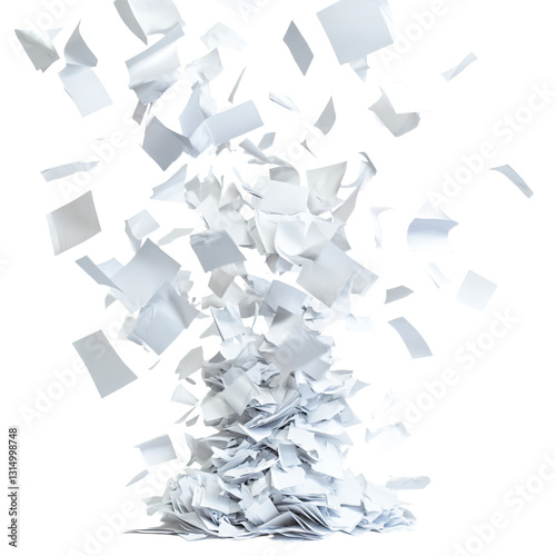 a pile of paper with a lot of white pieces