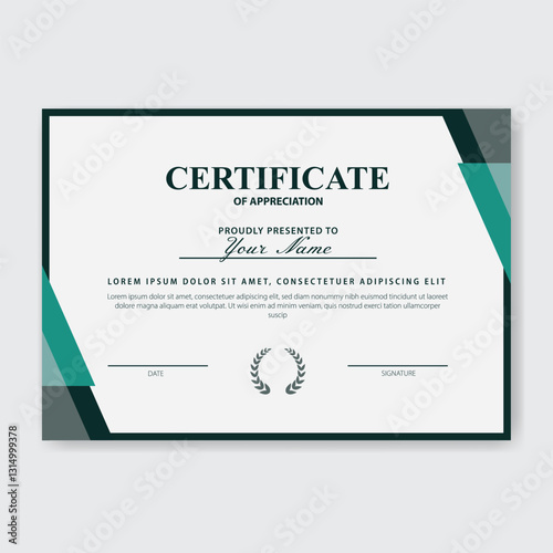 Modern Certificate Design, White Background, Award