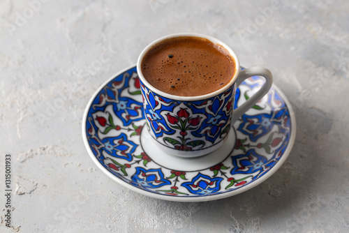 Traditional delicious Turkish coffee and Turkish delight