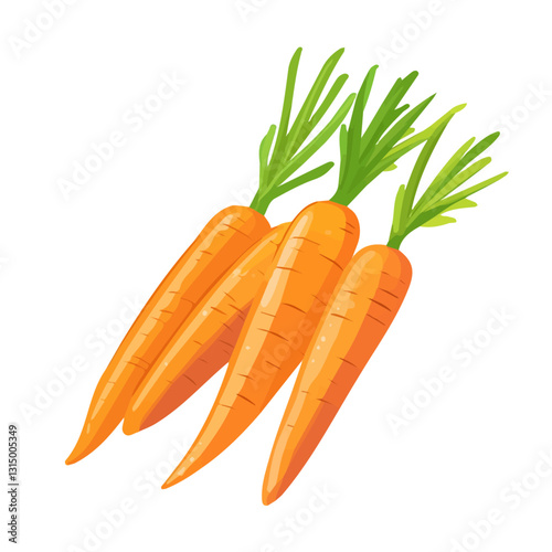 2D flat vector illustration Freshly harvested carrots icon isolated on a white background.

