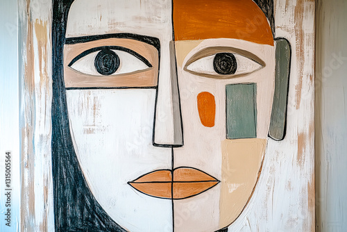 Tableau d'art moderne, portrait contemporain photo