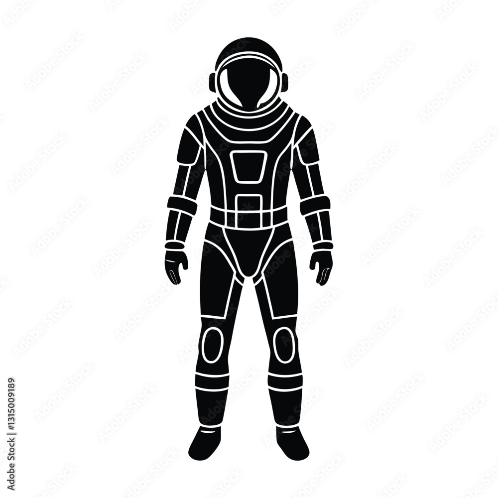 Astronaut in advanced space suit flat vector with white background Astronaut in advanced space suit flat vector with white background