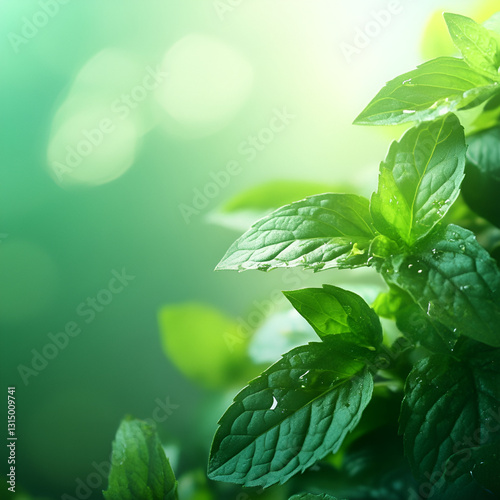 fresh green leaves of the sun