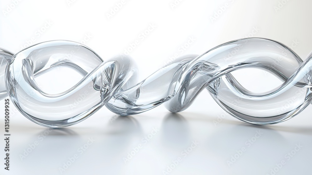Fototapeta premium Art studio glass sculpture minimalist twisting design for contemporary spaces