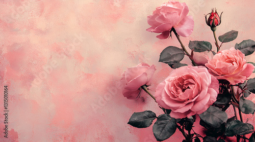 pink rose on grunge background