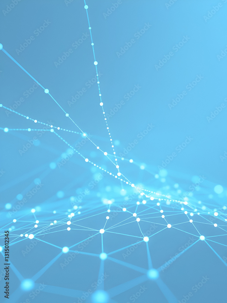 Obraz premium Connected dots on white background network technology concept