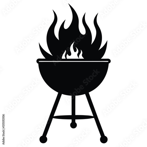 grill with fire