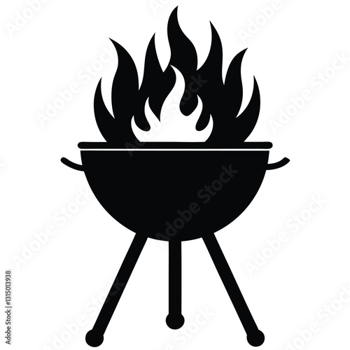 barbecue grill with fire