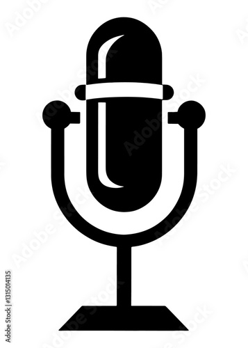 microphone icon silhouette collection. trendy and modern vector. silhouette design for app, web, poster.Microphone on white background.

